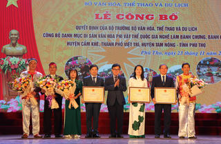 Phú Thọ công bố thêm bảo vật và di sản văn hoá phi vật thể quốc gia
