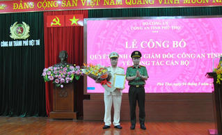 Bổ nhiệm Trưởng Công an thành phố Việt Trì