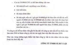 Ông chủ hỗ trợ tiền cho công nhân mua thuốc tránh thai, nuôi... bồ nhí