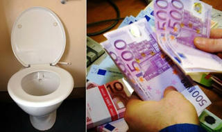 Hàng chục nghìn euro xả trôi xuống bồn cầu ở Thụy Sĩ