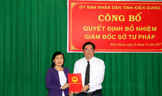 Bổ nhiệm tân Giám đốc Sở Tư pháp Kiên Giang