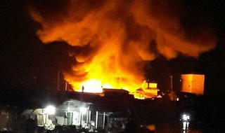 Cháy chợ, 2 vợ chồng tử vong, 5 căn nhà bị thiêu rụi