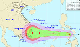 Sáng mai khả năng bão vào biển Đông, tâm hướng đến Nam Trung Bộ