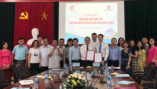 Lễ ký kết Bản ghi nhớ hợp tác giữa Nhà xuất bản Tư pháp và Học viện Tư pháp