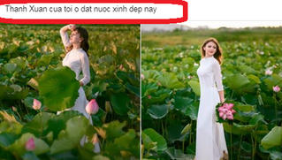 Người đẹp ngoại quốc khoe sắc nữ thần bên sen 'đốn tim' dân mạng 