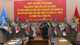Chủ tịch nước quyết định cử tiếp 7 sỹ quan tham gia giữ hòa bình Liên hợp quốc  