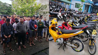 Chặn bắt 4 cô gái cùng hơn 100 'quái xế' tụ tập đua xe trong đêm
