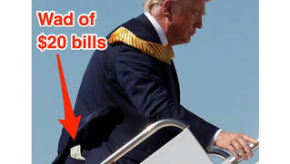 Lộ nắm tiền trong túi quần, Tổng thống Trump giải thích thế nào?