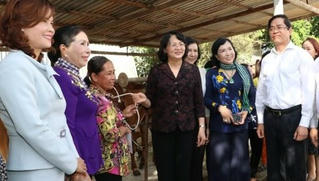 Phó Chủ tịch nước Đặng Thị Ngọc Thịnh làm việc tại Tây Ninh, tặng bò cho phụ nữ nghèo