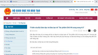 Bộ Giáo dục lên tiếng về tác phẩm gây xôn xao 'Chữ Việt Nam song song 4.0'