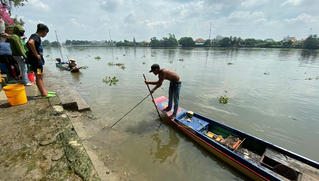 Cá phóng sinh Rằm tháng Bảy chưa kịp bơi đã bị chích điện