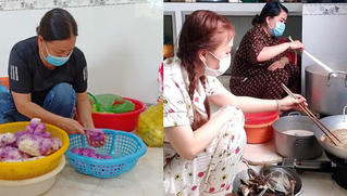 Bếp ăn 0 đồng rực lửa phục vụ người dân hồi hương trong khu cách ly ở Cà Mau