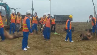 Xôn xao clip nhóm phụ nữ chỉ mặc áo ngực bị kéo lê tại công trường