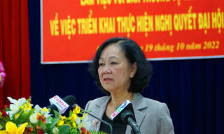 Đồng chí Trương Thị Mai đánh giá cao kết quả thực hiện Nghị quyết của Cà Mau