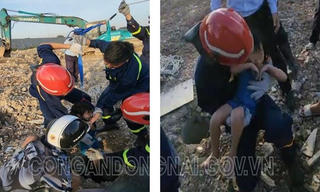 Cứu bé gái 5 tuổi rơi xuống hố cọc ép bê tông sâu 15m
