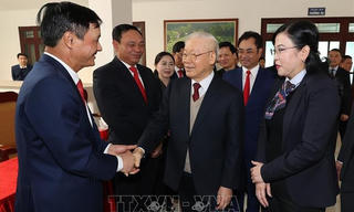 Tổng Bí thư Nguyễn Phú Trọng thăm, làm việc và chúc Tết tại tỉnh Thái Nguyên