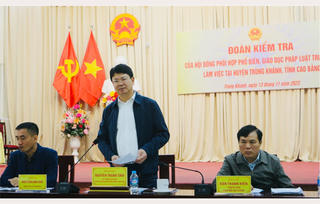 Thứ trưởng Nguyễn Thanh Tịnh kiểm tra công tác phổ biến, giáo dục pháp luật tại Trùng Khánh, Cao Bằng