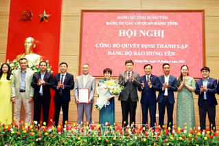Công bố Quyết định thành lập Đảng bộ Báo Hưng Yên nhiệm kỳ 2020 - 2025