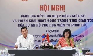 Hội nghị đánh giá kết quả hoạt động giữa kỳ của Dự án hỗ trợ Học viện Tư pháp Quốc gia Lào