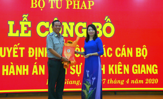 Công bố quyết định bổ nhiệm Cục trưởng Cục thi hành án dân sự Kiên Giang
