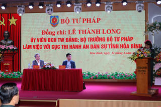 Bộ trưởng Lê Thành Long làm việc với Cục THADS Hoà Bình