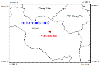 Động đất 3,3 độ richter, tại Thừa Thiên-Huế