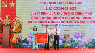 Tiền Giang có huyện đầu tiên đạt chuẩn nông thôn mới năm 2020