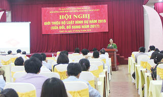 Nghệ An tập huấn giới thiệu những điểm mới trong Bộ luật Hình sự năm 2015