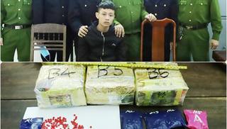 Đi xe máy kẹp 6kg ma túy đá và hơn 3.000 viên ma túy tổng hợp