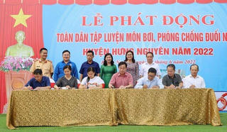 Huyện Hưng Nguyên phát động toàn dân tập luyện môn bơi, phòng chống đuối nước năm 2022