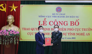 Bổ nhiệm Phó cục trưởng Cục Thi hành án dân sự tỉnh Nghệ An