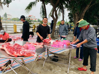 “Đụng” lợn ăn Tết