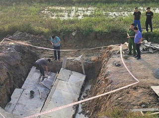 Tai nạn khi thi công đường gom cao tốc Diễn Châu - Bãi Vọt, hai người tử vong