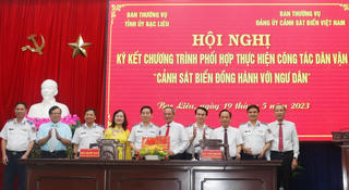 Bạc Liêu phối hợp thực hiện công tác dân vận 'Cảnh sát biển đồng hành với ngư dân'