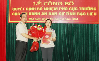 Bà Nguyễn Thị Chi giữ chức Phó Cục trưởng Cục THADS tỉnh Bạc Liêu