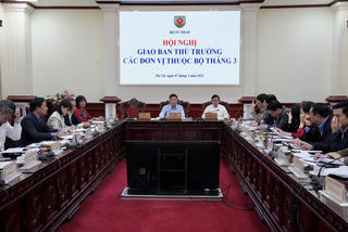 Bộ Tư pháp: Giao ban Thủ trưởng các đơn vị thuộc Bộ tháng 3/2024