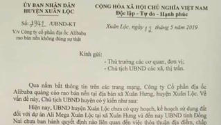 Đồng Nai tiếp tục cảnh báo các dự án “ma” của Công ty Alibaba