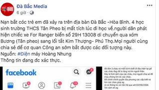 Thực hư thông tin 4 bé gái bị bắt cóc ở Hòa Bình