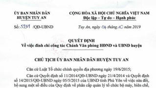 Đình chỉ Chánh Văn phòng huyện chậm triển khai công việc ở Phú Yên