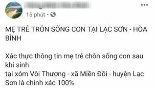 Thực hư thông tin mẹ chôn sống con sơ sinh ở Hòa Bình
