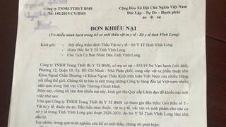 Dự án đấu thầu vật tư y tế: Sở y tế Vĩnh Long bị Công ty BMS khiếu nại 