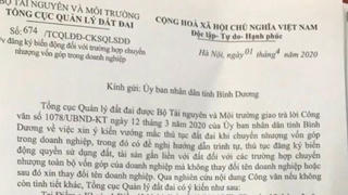 Diễn biến mới vụ dự án 43ha Tân Phú (Bình Dương): Bộ Tài nguyên và Môi trường lần thứ 2 có ý kiến chính thức