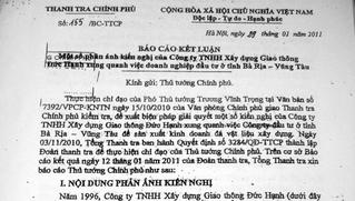 Cty Khoáng sản Bà Rịa- Vũng Tàu: Bất thường quá trình cổ phần hóa 
