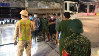 Trốn vào xe tải chở lợn để tránh khai báo y tế