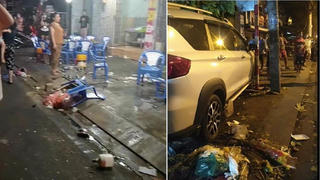 'Ô tô điên' tông vào quán nhậu, nhiều người bị thương