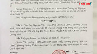 Thanh Hóa: Đình chỉ công tác Chủ tịch phường và Trưởng trạm y tế vì lơ là chống dịch Covid-19