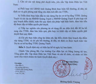 Giao thêm 80 ha đất để khởi công Trung tâm Điện lực Quảng Trạch