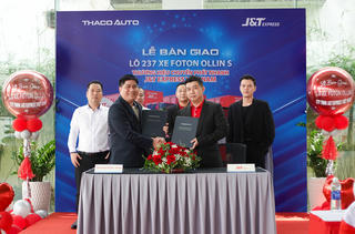 THACO AUTO bàn giao lô 237 xe tải Foton Ollin cho J&T Express Việt Nam