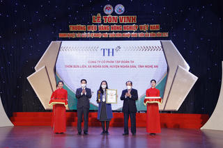 TH true TEA và TH true MILK đạt Thương hiệu Vàng Nông nghiệp Việt Nam