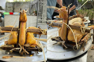 Những thế gà độc lạ trên mâm cúng